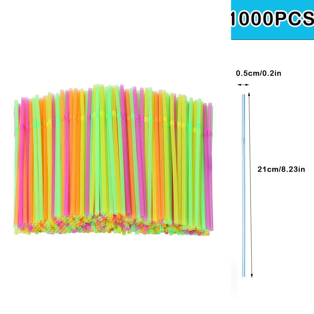 50-3000Pcs Multicolor Drinking Straws Rietjes Milk Tea Bar Party Wedding Kitchen Home Accessories Beverage Straw Wholesale