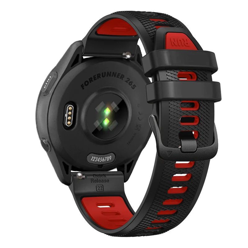 22mm Official Strap For Garmin Forerunner 265 745 255 Music Watchband Bracelet Vivoactive 4 Venu 2 3 Silicone Bands Replacement