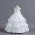 Purple Kids Flower Wedding Dress Birthday Party Ceremony Gown For Kids Girl Wear Lace Fairy Flower Girls Dresses