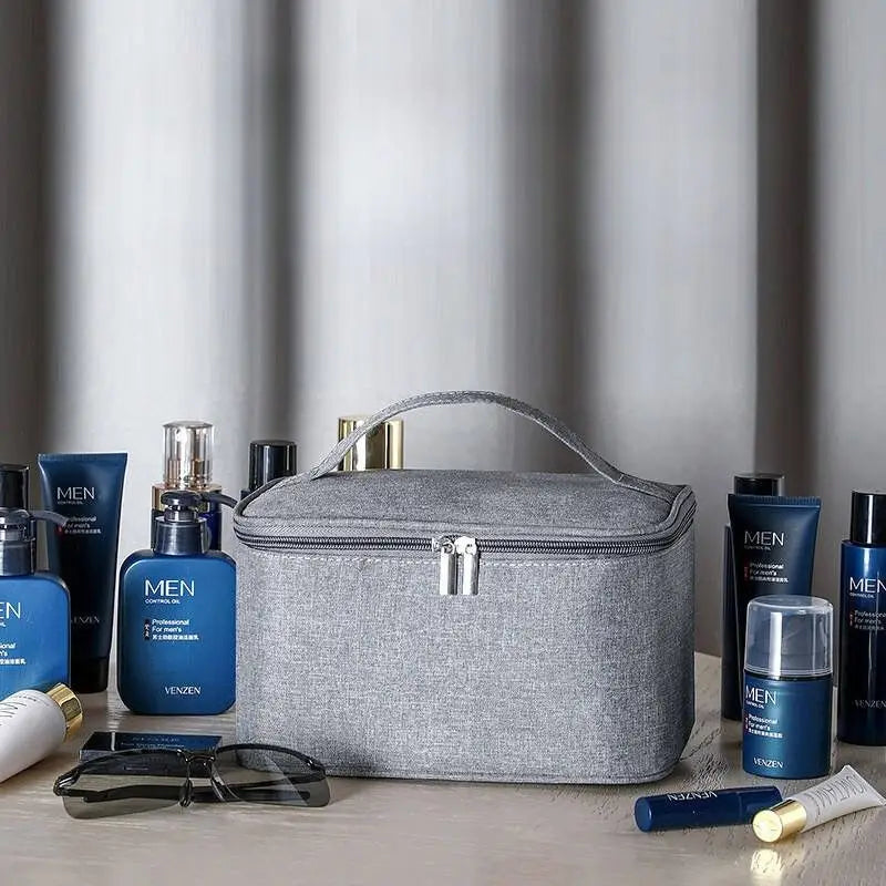 Square Business Travel Toiletry Bag Double-layer Large Capacity Makeup Bag Oxford Cloth Storage Bag Portable Handbag