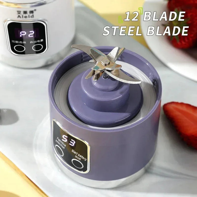 Blender Juicer Portable Electric Juicer 450ml 8 Blades Travel Juicer Machine Chargeable Shakes Smoothie Blenders Fresh Juice Cup