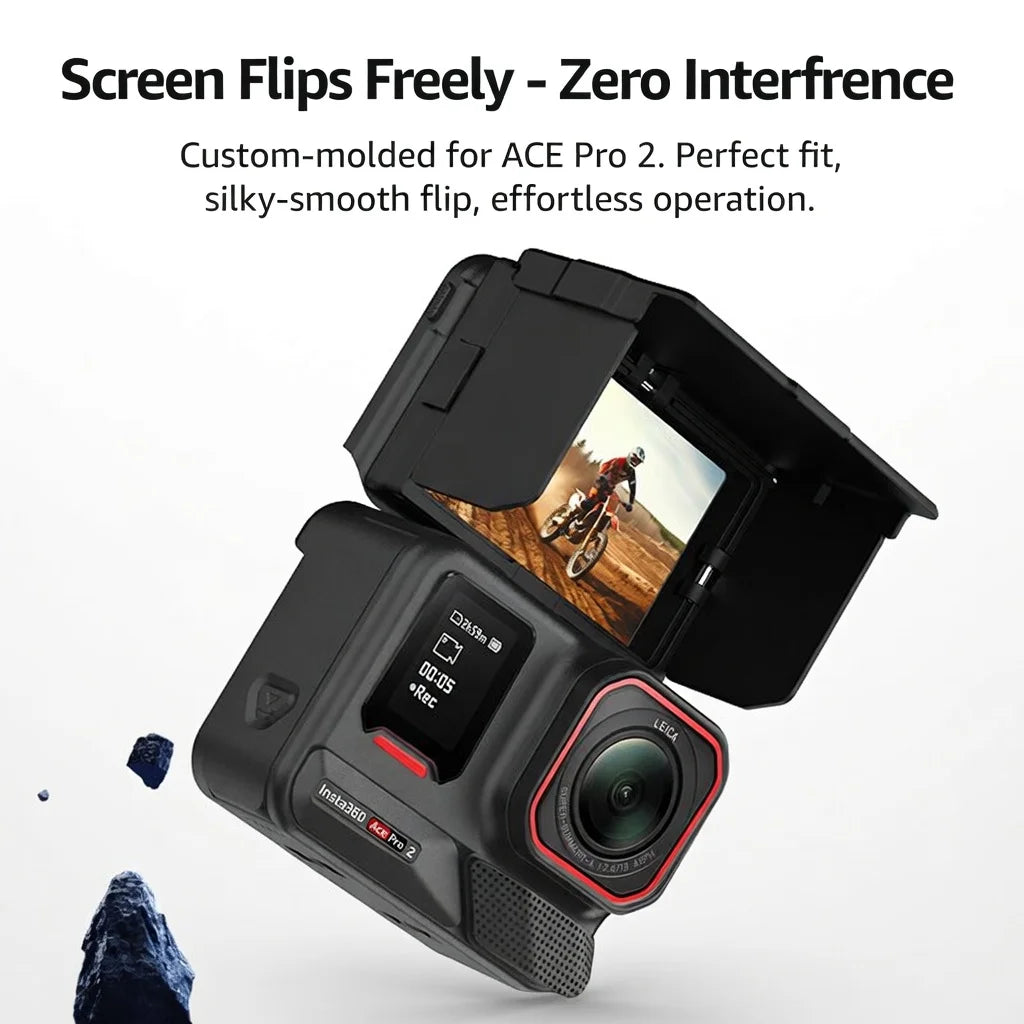 RONKOEN SR-ARC-1 For Insta360 Ace Pro 2/Pro Magnetic Sun Hood Foldable Anti-Glare Screen Shade Snap-On Sports camera accessories
