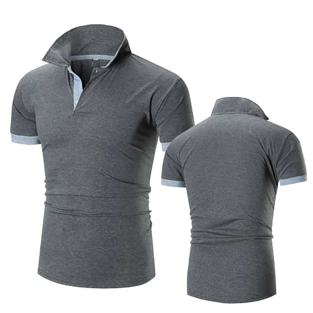 Summer New Men's Collar Hollow Short-sleeved Polo Shirt Breathable Business Fashion T-Shirt Male Brand Clothes