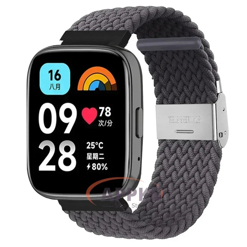 Elastic Braided Strap For Redmi Watch 5/3 Active Watchband Nylon Adjustable Quick Release Bracelet For Redmi Watch 3/5 Lite