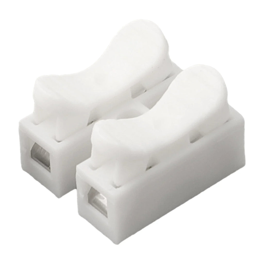 10 Pack CH2 Spring Terminal Block Connectors For LED Strips Fast Wire Connection No Screws Required 2-Pin DIN Type