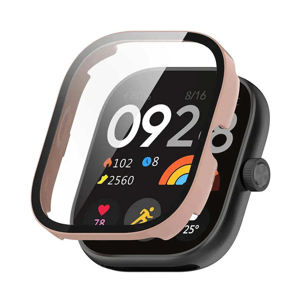 PC Case+Glass for Xiaomi Redmi Watch 4 3 Tempered Glass Anti-scratch Film Bumper Protective Cover for Redmi Watch 3 Active/3Lite
