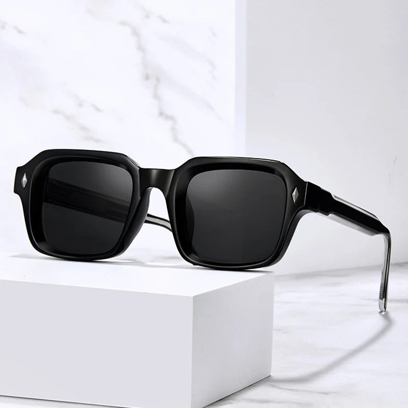 2025 New Small Square Frame Men's Sunglasses High Quality Propionic Acid Pin Technology Fashion Women Shades Punk Eyewear