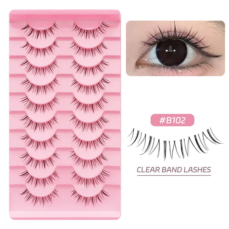 10 Pairs Natural Lashes Manga Full Strip Lashes Makeup Bulk Wholesale Dropshipping Eyelash Extension Lashes Anime False Eyelash