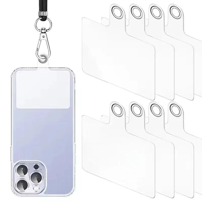 Transparent Flexible Phone Lanyard Gasket Strap Mobile Phone Universal Tether Tabs Clear Hanging Strap Patches Cord Clip
