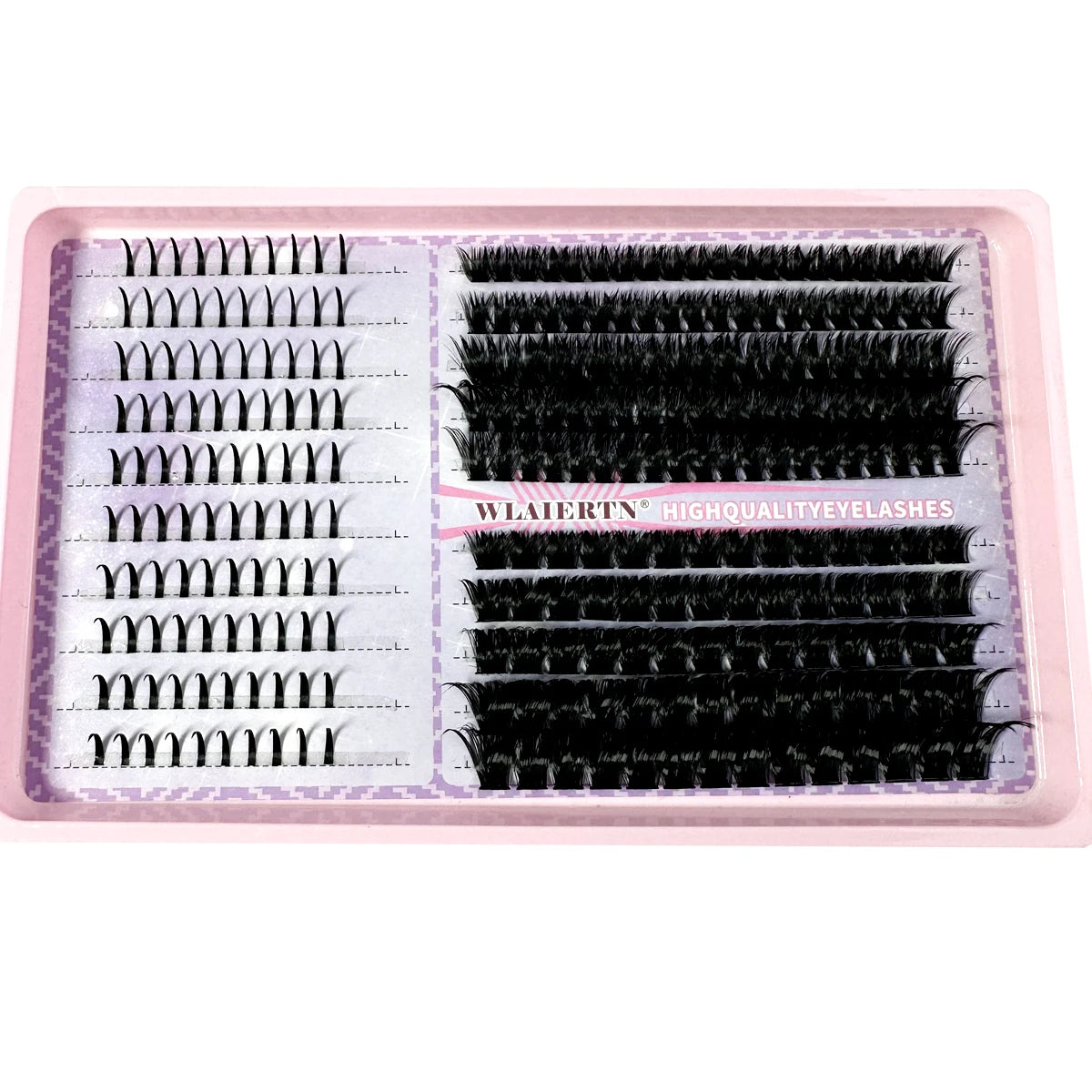 Lash Extensions Kit Spikes Lash Individuals 3D Volume Eyelash Clusters D-Curly Lash Clusters Kit 10-16MM DIY Eyelash Extensions