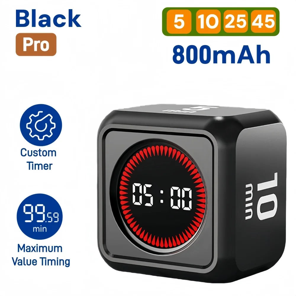 Pomodoro Timer -for Kitchen/Study/Shower Timer,Silent Flip Digital Visual egg Timer, 5/10/25/50min Cooking Gadgets Smart