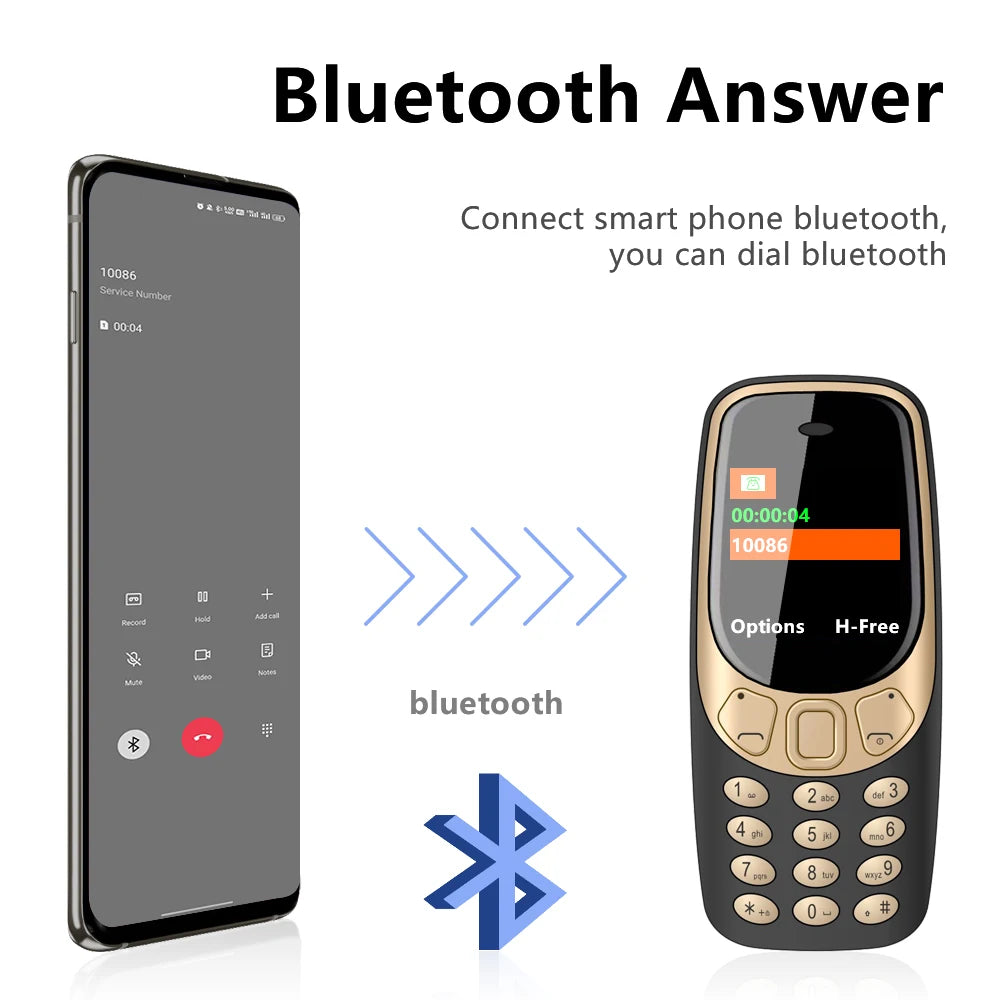 SERVO Q3308Pro 3 SIM Card Mini Mobile Phone Bluetooth Dial Magic Voice FM Call Recorder 1.33inch Small Pocket Button Cell Phones