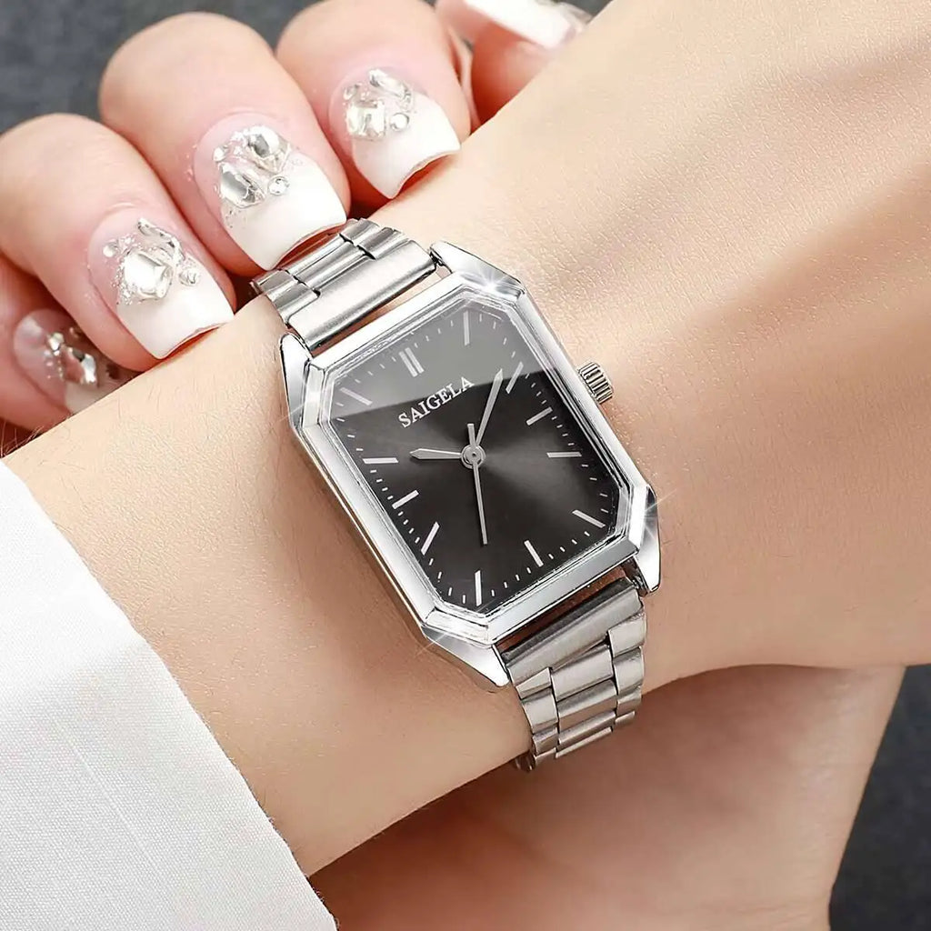 Fashion Rectangle Women Watches Simple Analog Quartz Wristwatch for Girls Clock Gift Reloj Mujer（Without Box）
