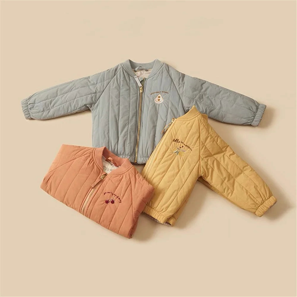 1-6Y Kids Clothing Spring Thickened Down Cotton Girl Jacket Baby Children Warm Coat Toddler Kids Outwear Children Clothes Winter