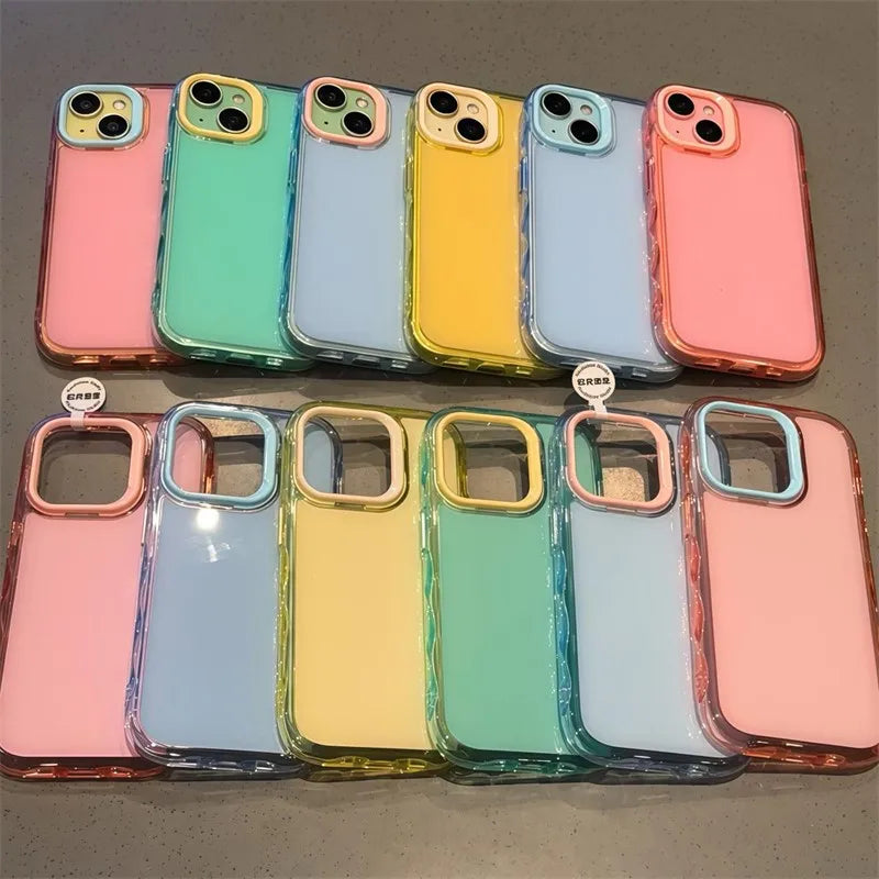Luxury Jelly Candy Shockproof Case for iPhone 17 Air 16 15 14 Plus 13 12 11 Pro Max Soft Hit Color Bumper Armor Aesthetic Cover