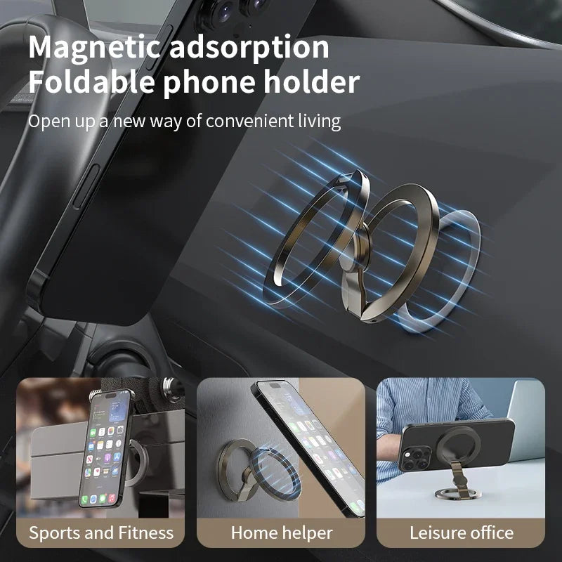 Foldable Double-Sided For Magsafe iPhone Holder 360° Rotating Stand with Strong Magnet Finger Grip for iPhone 17/16/15/14/13
