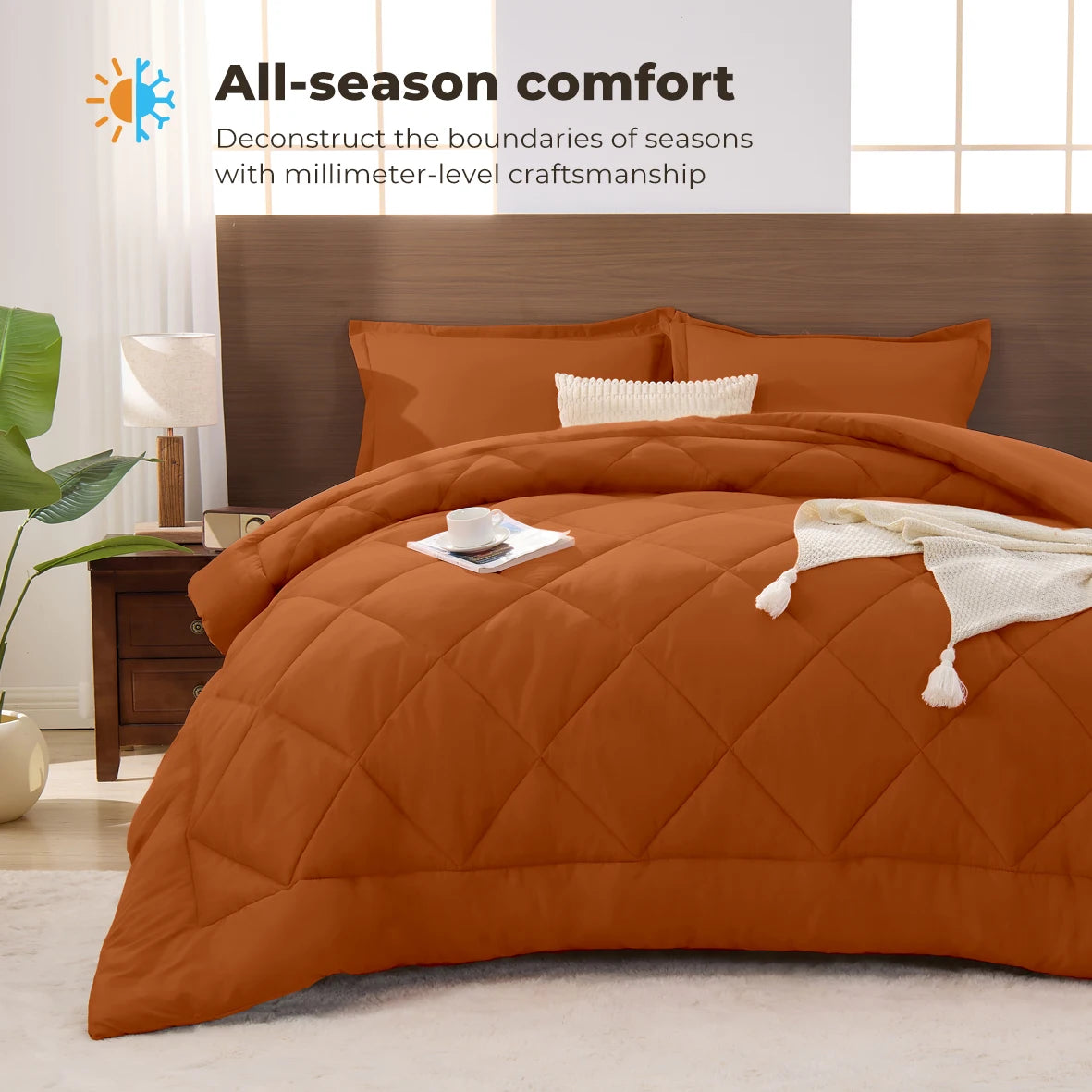 King Size Cooling Comforter Set - 2/3 Piece All-Season Bedding Set, Soft Breathable Lightweight Bedding with 1 Comforter and 1 or 2 Matching Pillow Shams, Easy Care, Ideal Holiday Gift