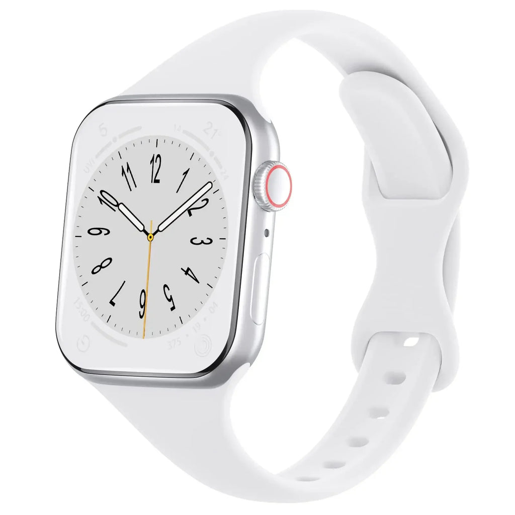 Thin Silicone Strap For Apple Watch 40mm 44mm 45mm 41mm 38mm 42mm Solid Color Strap Bracelet For IWatch Series 1 2 3 4 5 6 SE 7