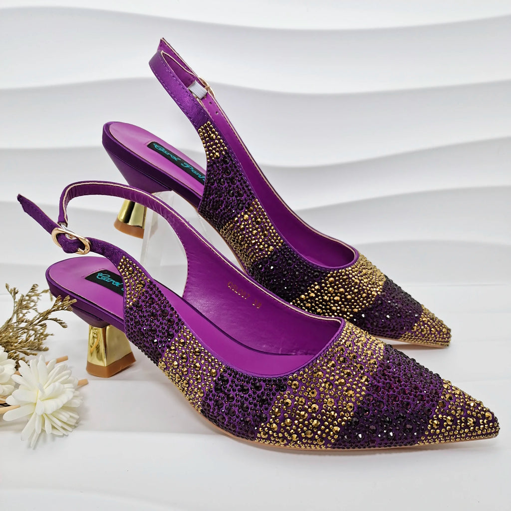 New Italian Design Stylish And Elegant Sky Blue Rhinestone Embellished Satin Pointy Toe Pumps And Clutch Bag