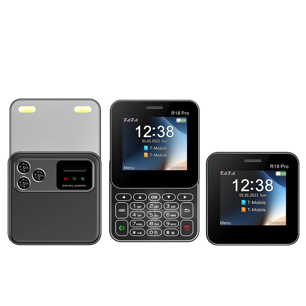 SERVO R18 PRO Rotating Screen Mobile Phone 2 SIM Standby Magic Voice Speed Dial Blacklist 2G GSM 2.4" Screen Side Sliding Phones