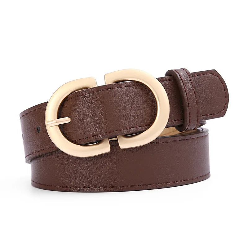 Fashion Women's PU Leather Belt Simple Stylish Alloy Pin Buckle Design Casual Decorative Waist Strap for Students & Daily Outfit