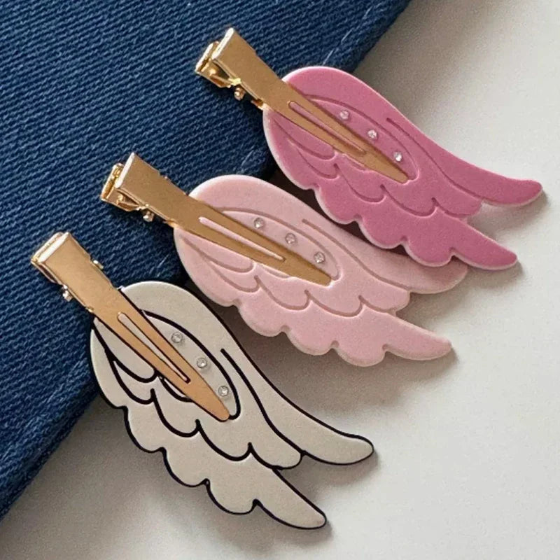 1/2pcs Cute Wings Hairpin Fun Hairpin Traceless Hairpin Dopamine Cosmetic Clip Side Broken Hair Bangs Clip Hair Accessories