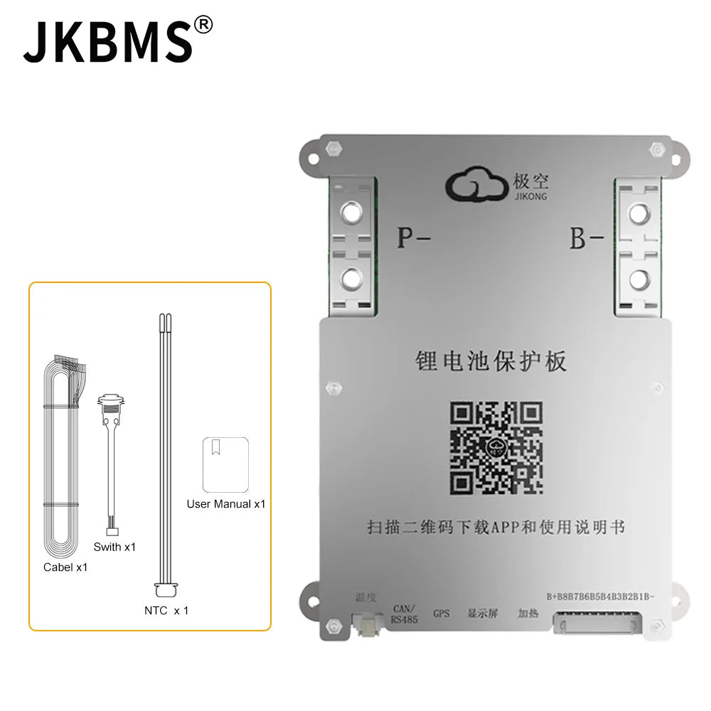 JKBMS JIKONG SMART BMS 4S 5S 6S 7S 8S 12V 24V BATTERY WITH 2A ACTIVE BALANCE HEAT FUNCTION ON SALE