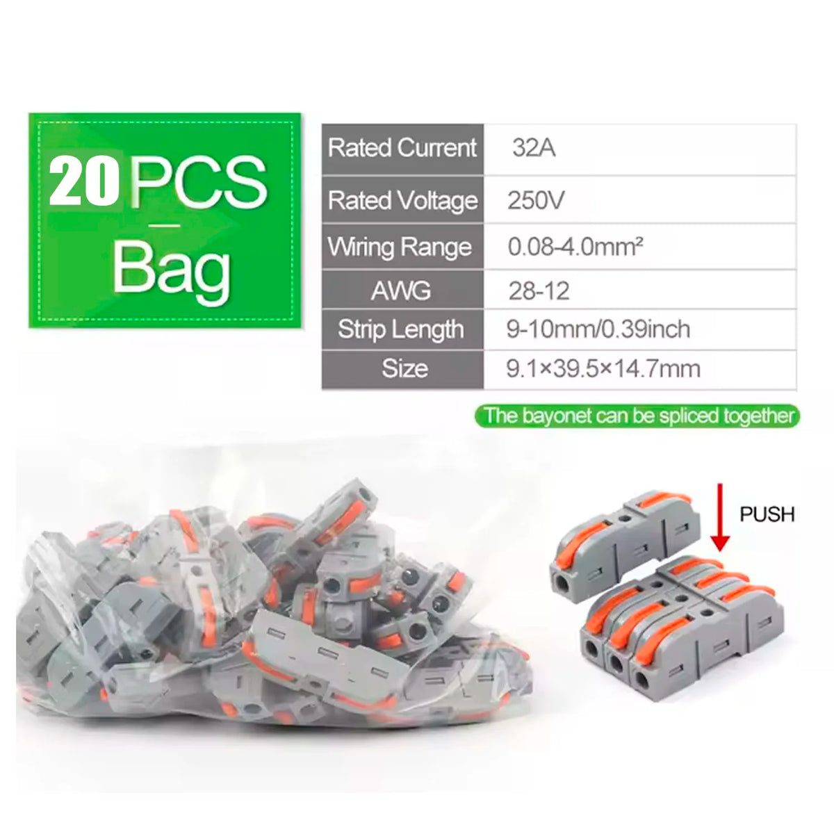 20/30/50/100 Pieces of Universal Lever-Type Cable Connectors, 1-to-1 Direct Connection Assembly Type, Electrical Connectors, Wire Terminals, Quick Connection