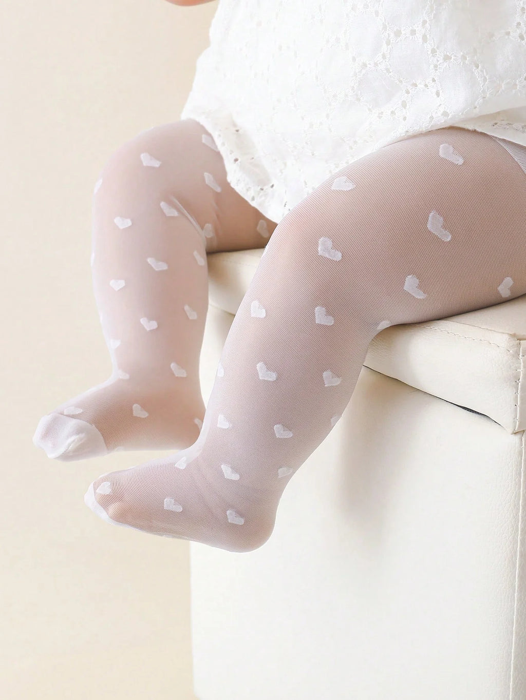 2 Pairs of Baby Girls Tight Pantyhoses,Soft Thin Love Heart Little Princess Dance Stockings for Baby Aged 0-36 Months Daily Wear