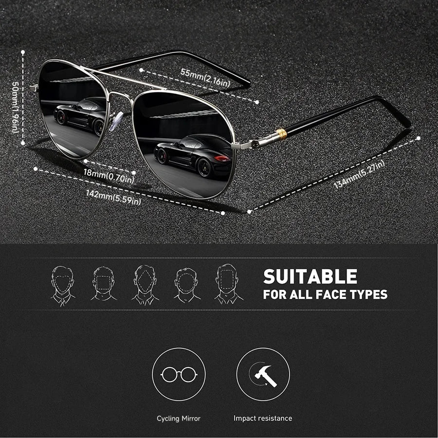 3PCS Fashion Vintage Square Metal Frame Sunglasses Men Women Fishing Driving Luxury Brand Designer Sun Glasses  Eyewear