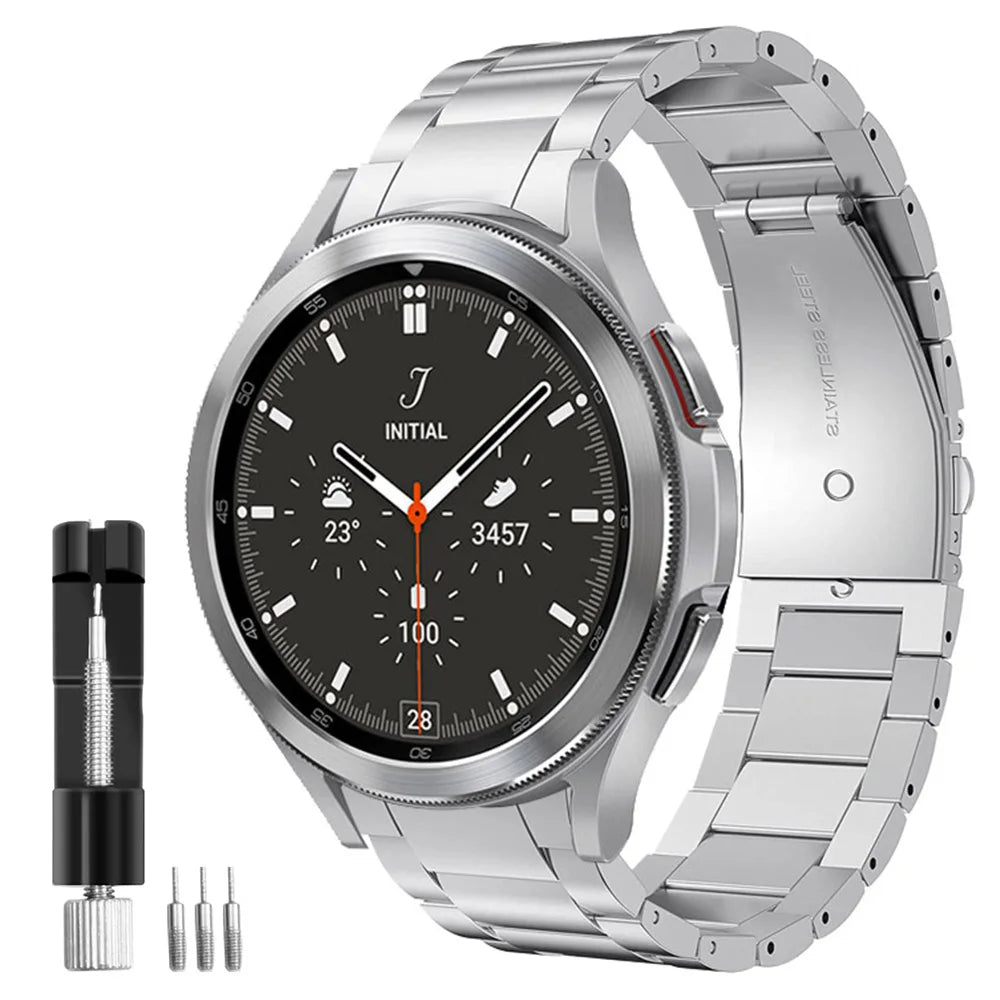 Stainless Steel Strap for Samsung Galaxy Watch4/5/6/7 44mm 40mm Classic 47mm 43mm 46mm 42mm Pro No Gaps Metal Bracelet 20mm Band