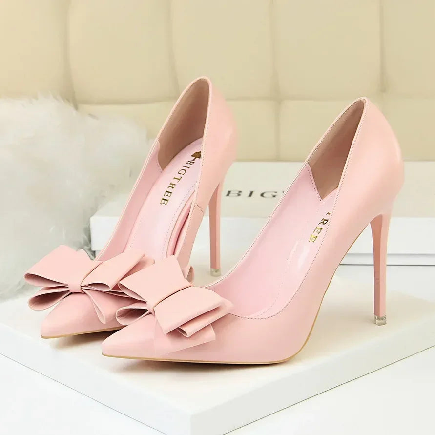 Woman Fashion Career Formal 7.5cm 10.5cm High Heels Colorful Shoes Lady Sweet Blue Yellow Wedding Scarpins Pumps Plus Size 34-43