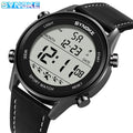 SYNOKE Men Outdoor Sports Multifunctional Waterproof Large Screen Display Luminous LED Digital For Men Fashion Belt Watch