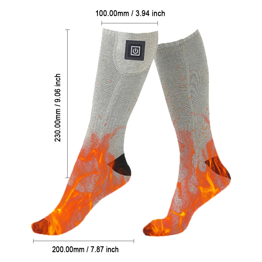 Electric Heating Socks Cold-Proof Winter Heating Socks Fast Heating Winter Warm Thermal Socks Washable for Outdoor Skiing Hiking