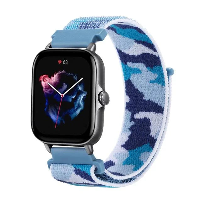 20mm 22mm Nylon Loop Strap for Amazfit GTR 47mm/GTR4 3 Pro/GTS 4 mini/3 Bracelet for Amazfit Balance 3 2/bip 5 6 Max/Stratos 2 3