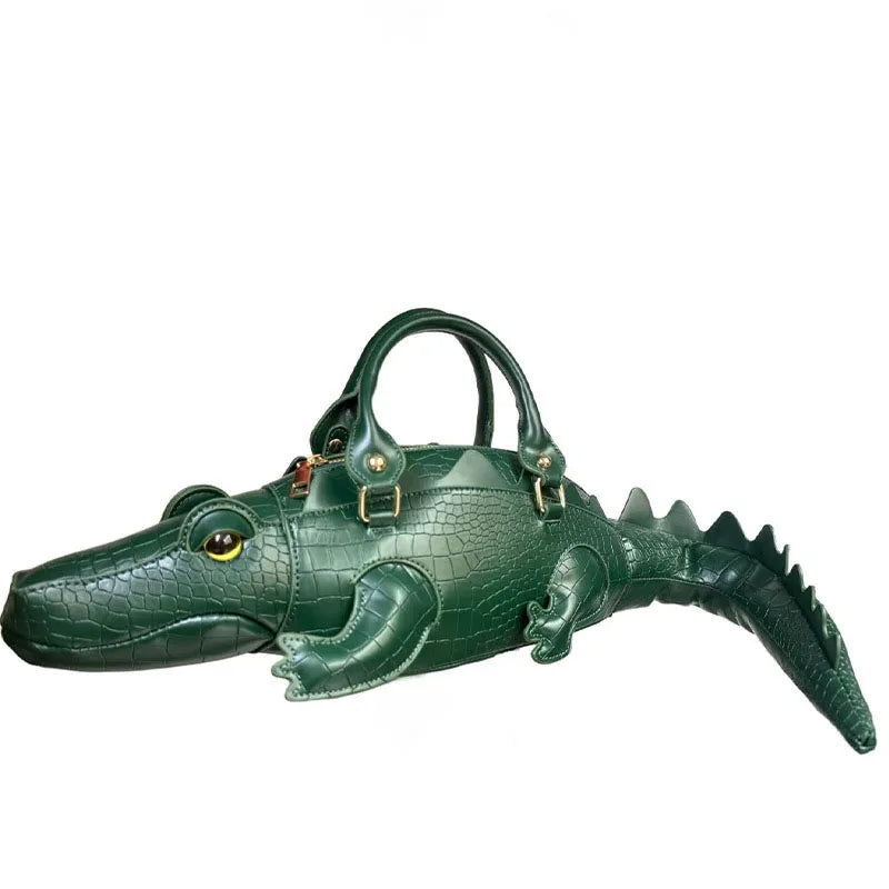 New Trendy Crocodile Shape Handbag for Women, Europe and America Fashion Tote Designer Female Casual Shoulder Crossbody Bag Ins