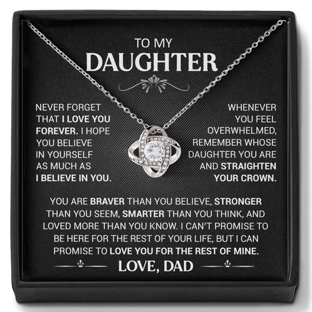 To My Daughter Necklace From Dad, Daughter Gifts From Dad ,Birthday Gifts for Daughter from Dad With Inspirational Message Card