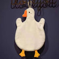 Cute Cartoon Big Goose Hanging Hand Towel Super Absorbent Quick Dry Wipe Cloth Soft Hanging Towel For Kitchen Bathroom Washroom