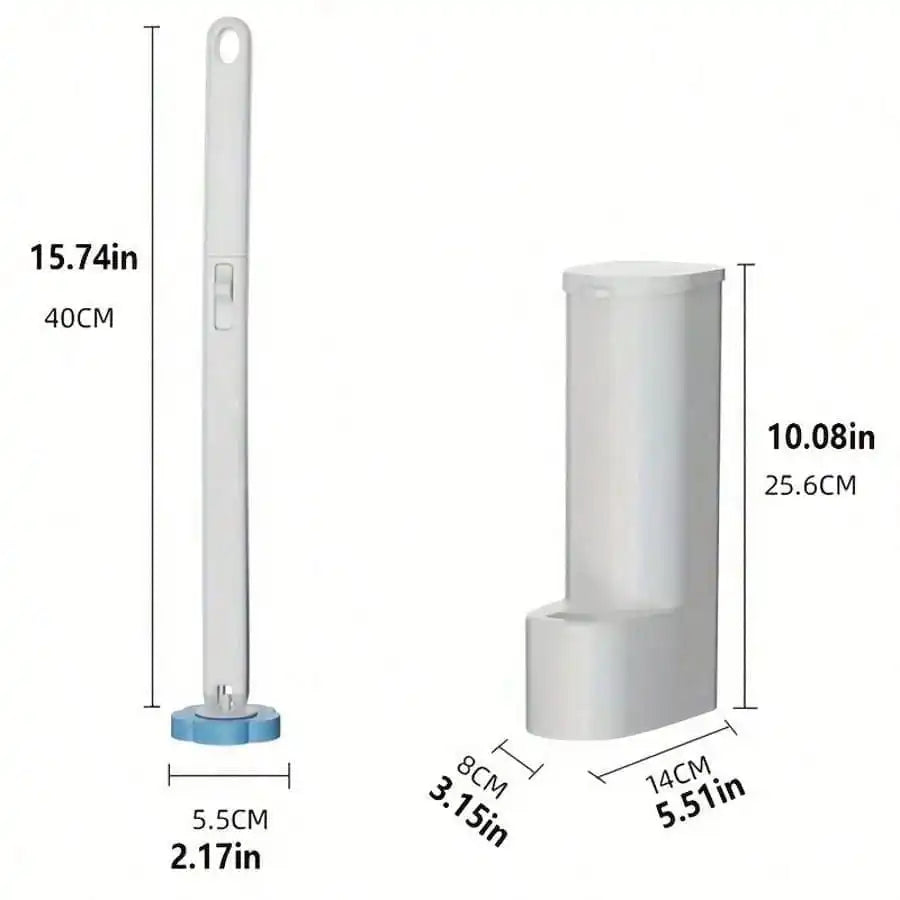 1 Set, Toilet Brush With Holder Set, Wall Mounted Long Handle Toilet Cleaning Brush With Holder, Flexible Toilet Bowl Cleaning Brush, No Dead Corner, Bathroom Cleaning Brush, Cleaning Supplies, Cleaning Tool, Back To School S