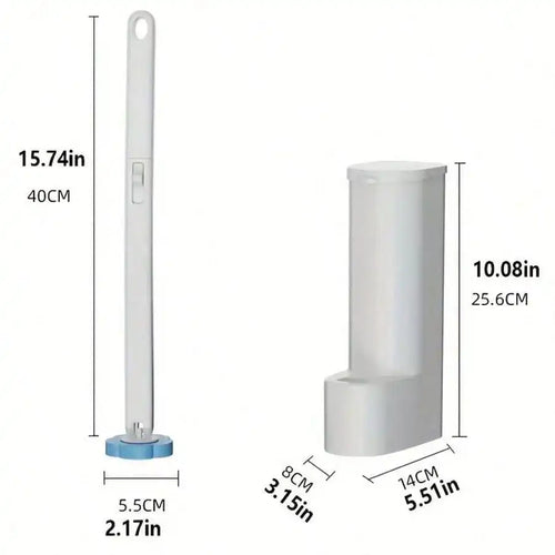 1 Set, Toilet Brush With Holder Set, Wall Mounted Long Handle Toilet Cleaning Brush With Holder, Flexible Toilet Bowl Cleaning Brush, No Dead Corner, Bathroom Cleaning Brush, Cleaning Supplies, Cleaning Tool, Back To School S