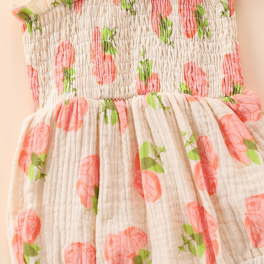 Summer female infant peach embroidered triangular Romper sweet and cute