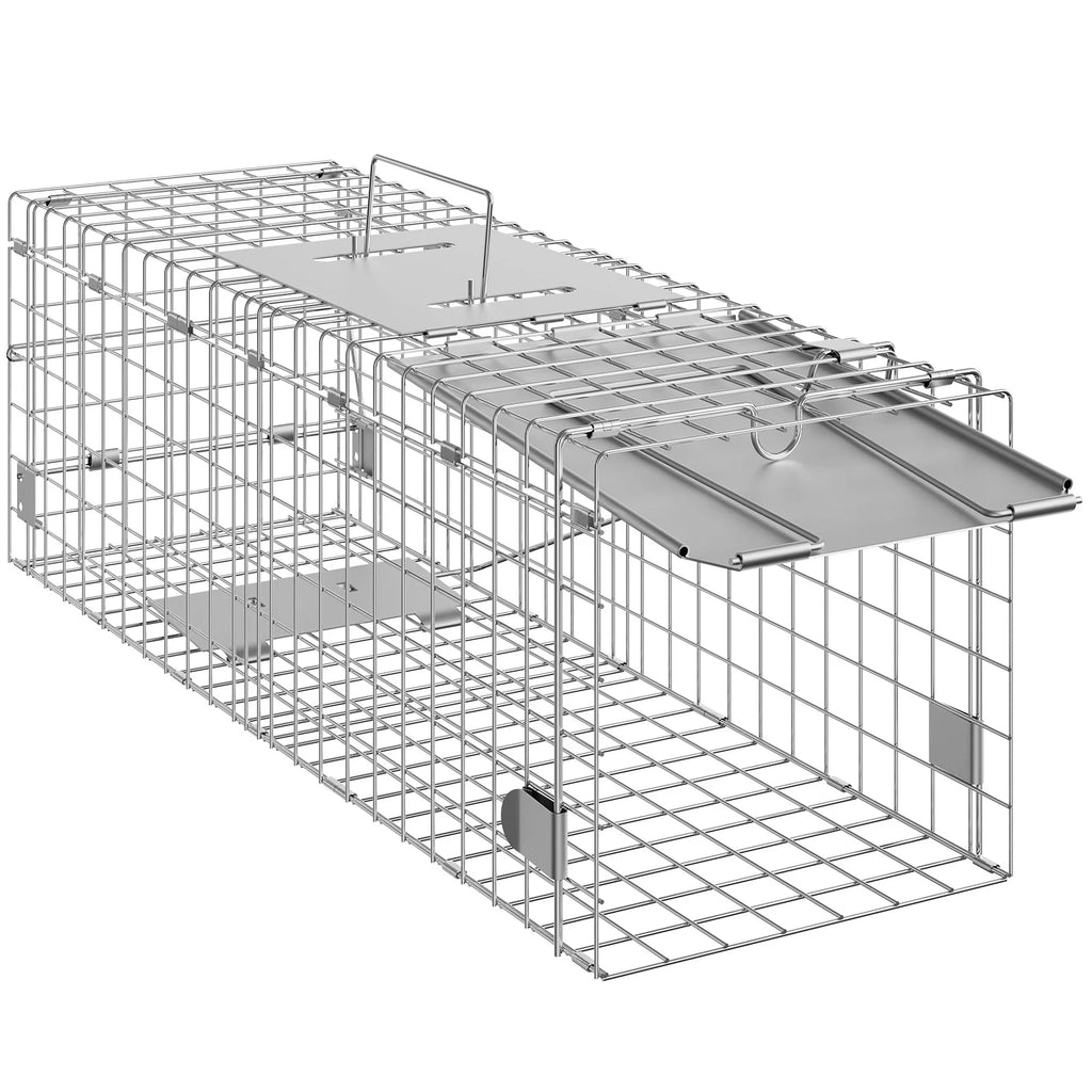 SucceBuy Live Animal Cage Trap Humane Cat Rodent Control Folding with Handle for Rabbits Stray Cats Squirrels Raccoons Groundhog
