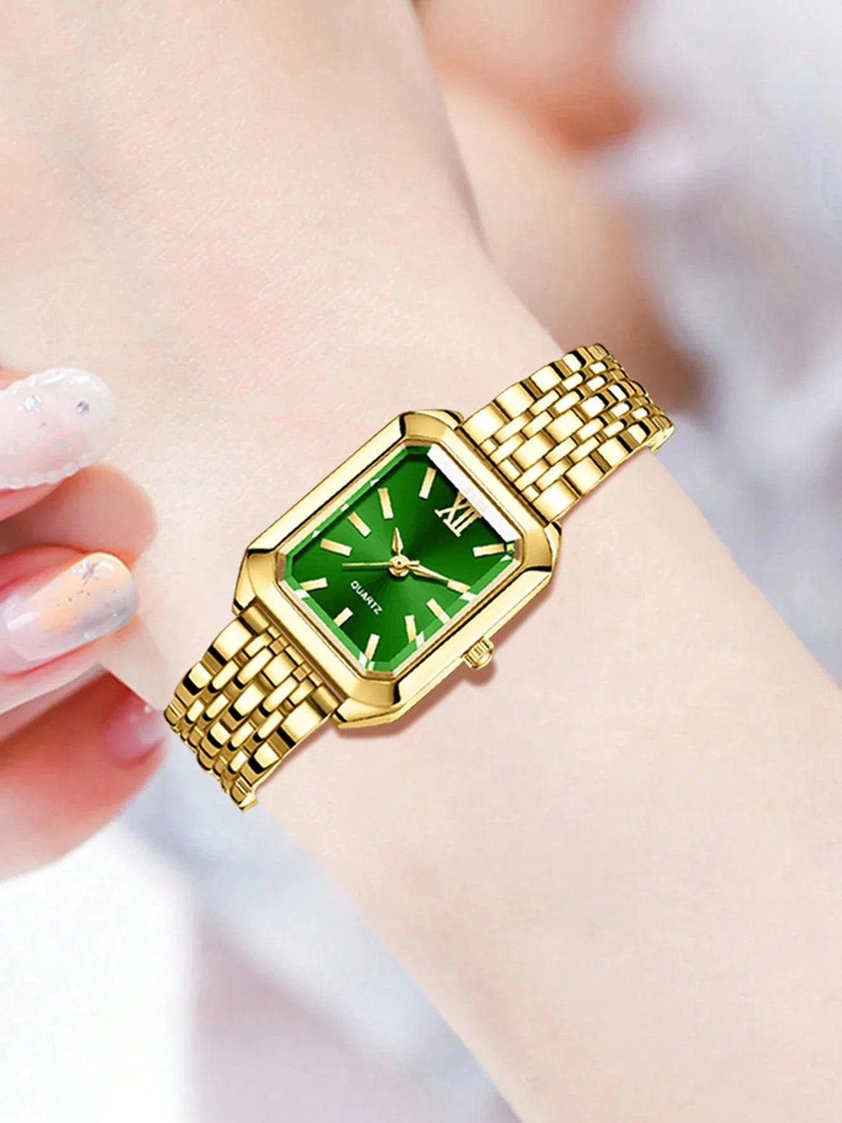6-Piece Pink-Dial Quartz Watch and Jewelry Set – Two Styles