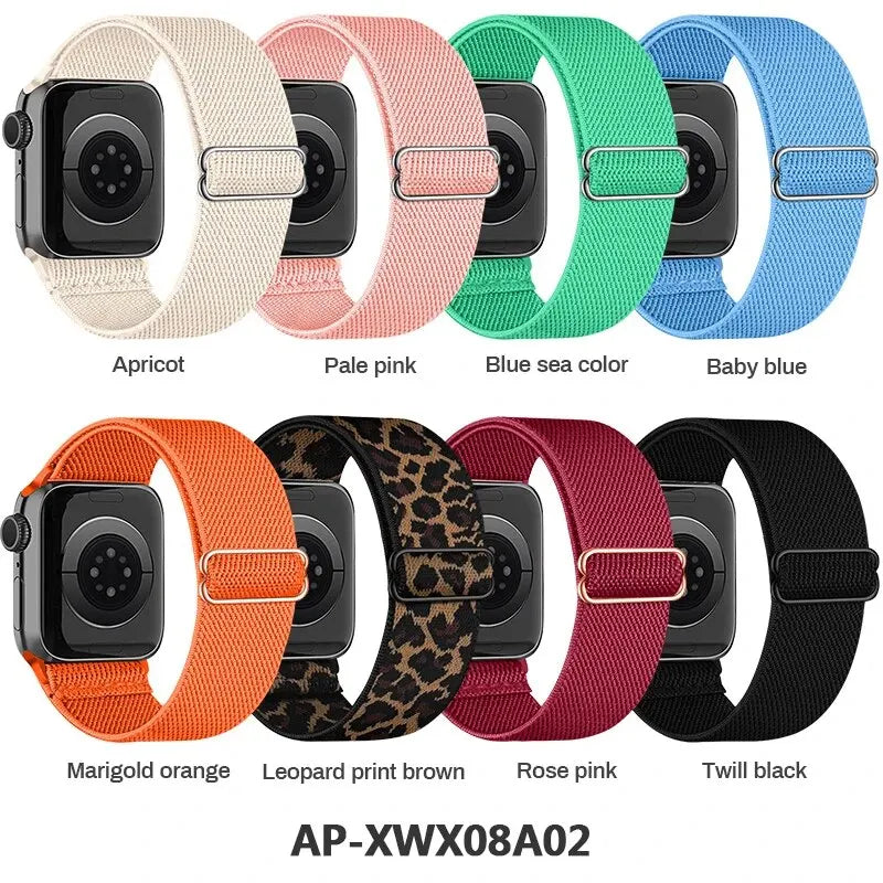 8 Packs Band Compatible with Apple Watch 38 40 41 42 44 45 49mm,Adjustable Nylon Strap for IWatch Series 8/7/6/5/4/3/2/1/SE