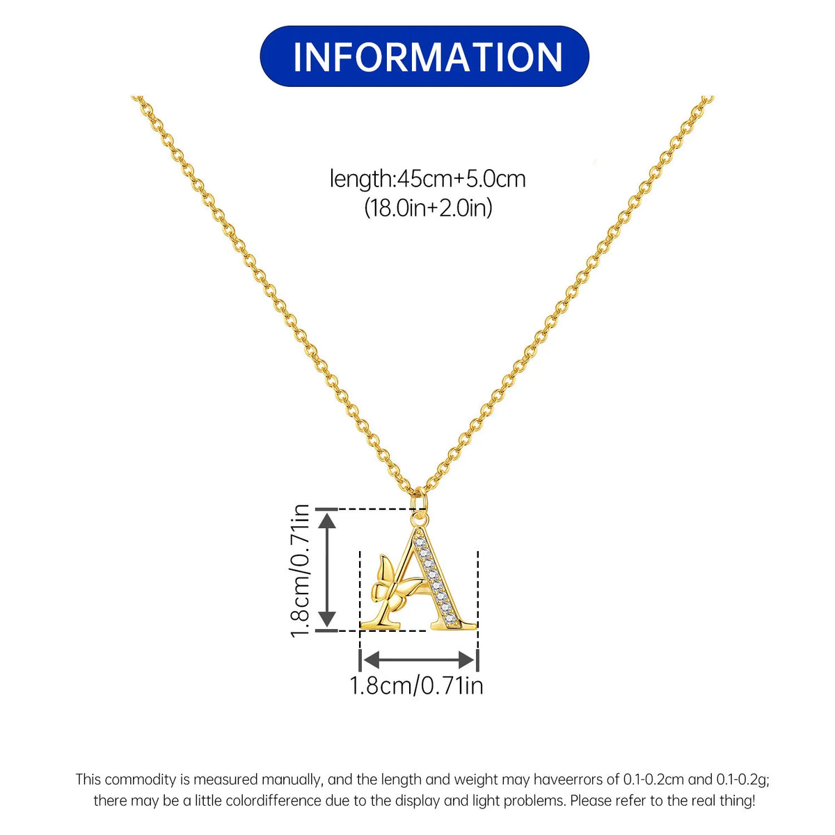 Original 925 Sterling Silver 18K Gold Zircon Butterfly A-Z 26 Letter Y-shaped Chain Necklace For Women Commemorate Jewelry Gift