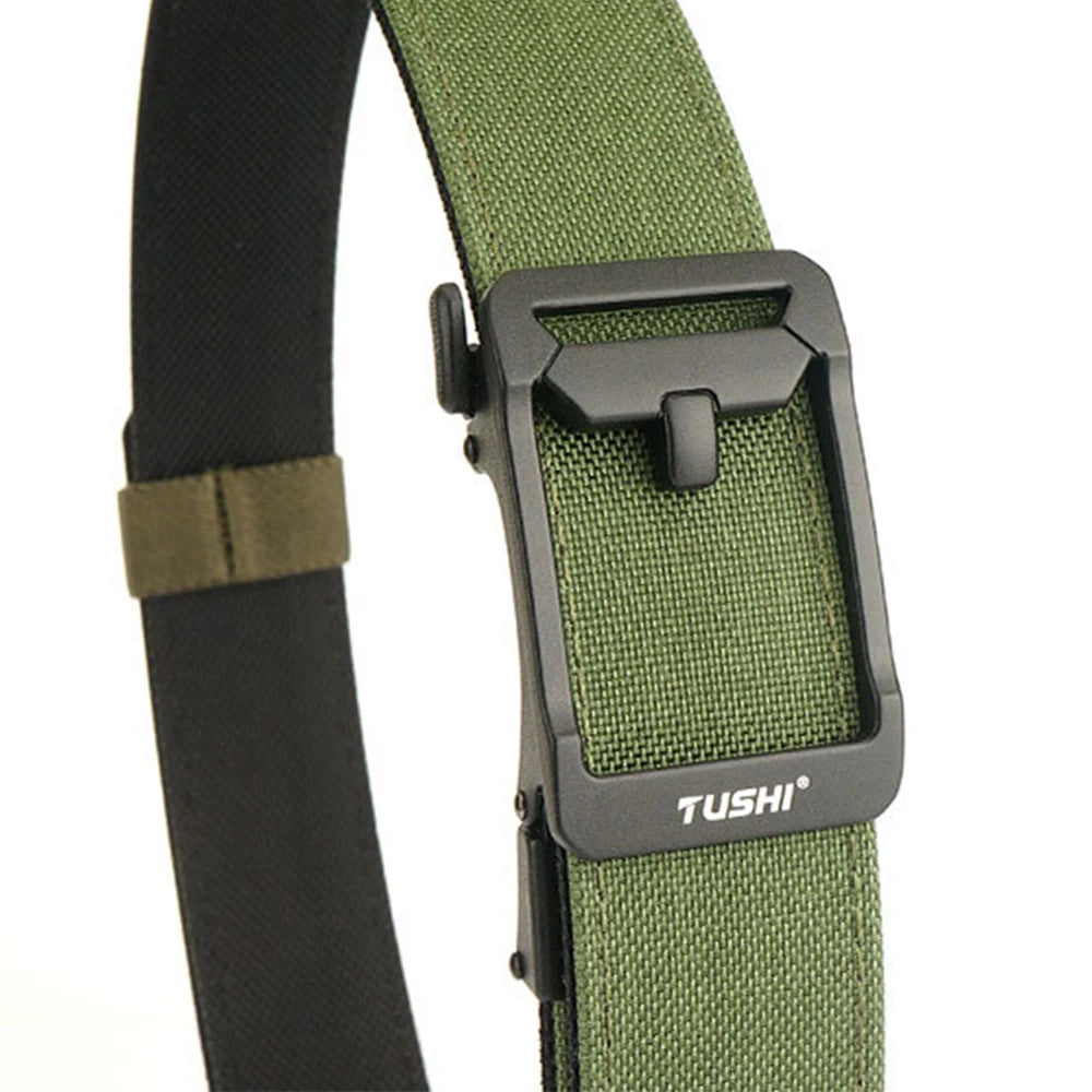 TUSHI New Military Gun Belt for Men Nylon Metal Automatic Buckle Police Duty Belt Tactical Outdoor Girdle IPSC Accessories