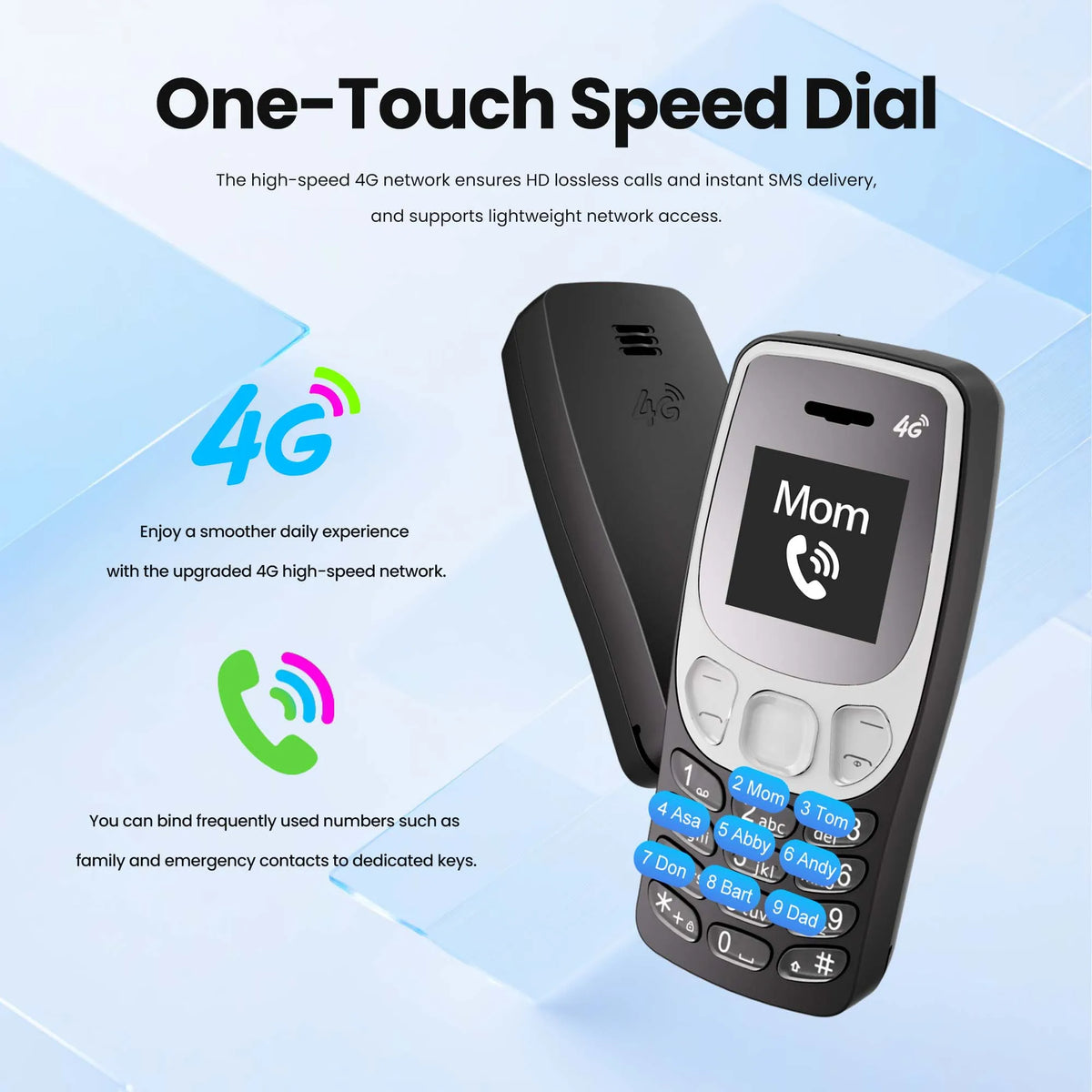 SERVO BM80 4G LTE Super Small Feature Phone Dual SIM Standby Auto Call Recording Speed Dial Blacklist 0.85" Backup Mobile Phone