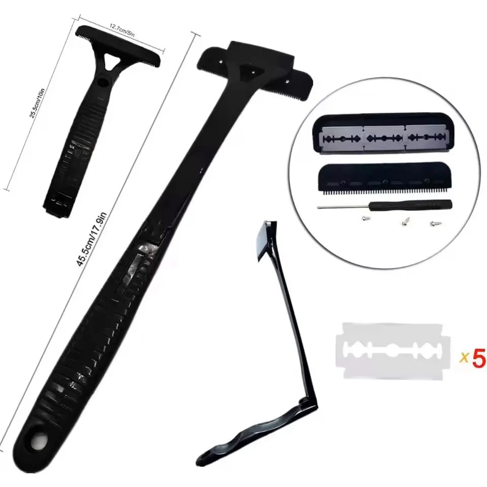 Men's Back Shaver Hair Body Shaver, Safety Long Handle, Foldable Trimmer, Body Leg Removal, Shaving Razor Tool Back Shavers