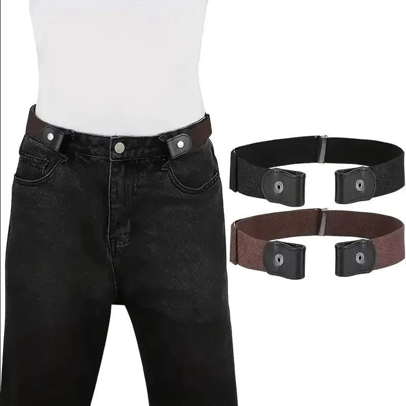 Canvas Adjustable Elastic Waist Band Invisible Belt Buckle-Free Belts for Women Men Jean Pants Dress No Buckle Easy To Wear
