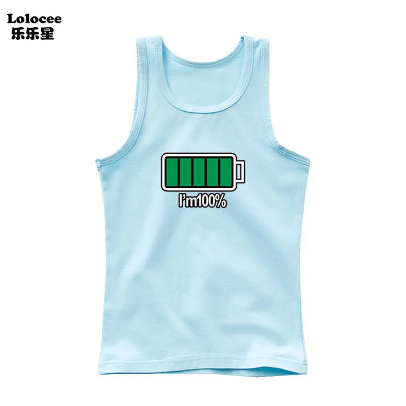 Kids Animal Sea Shark Sleeveless T-shirt 2023 Summer Children Tank Tops Baby Kids Cool Tees 3-14 Years Old